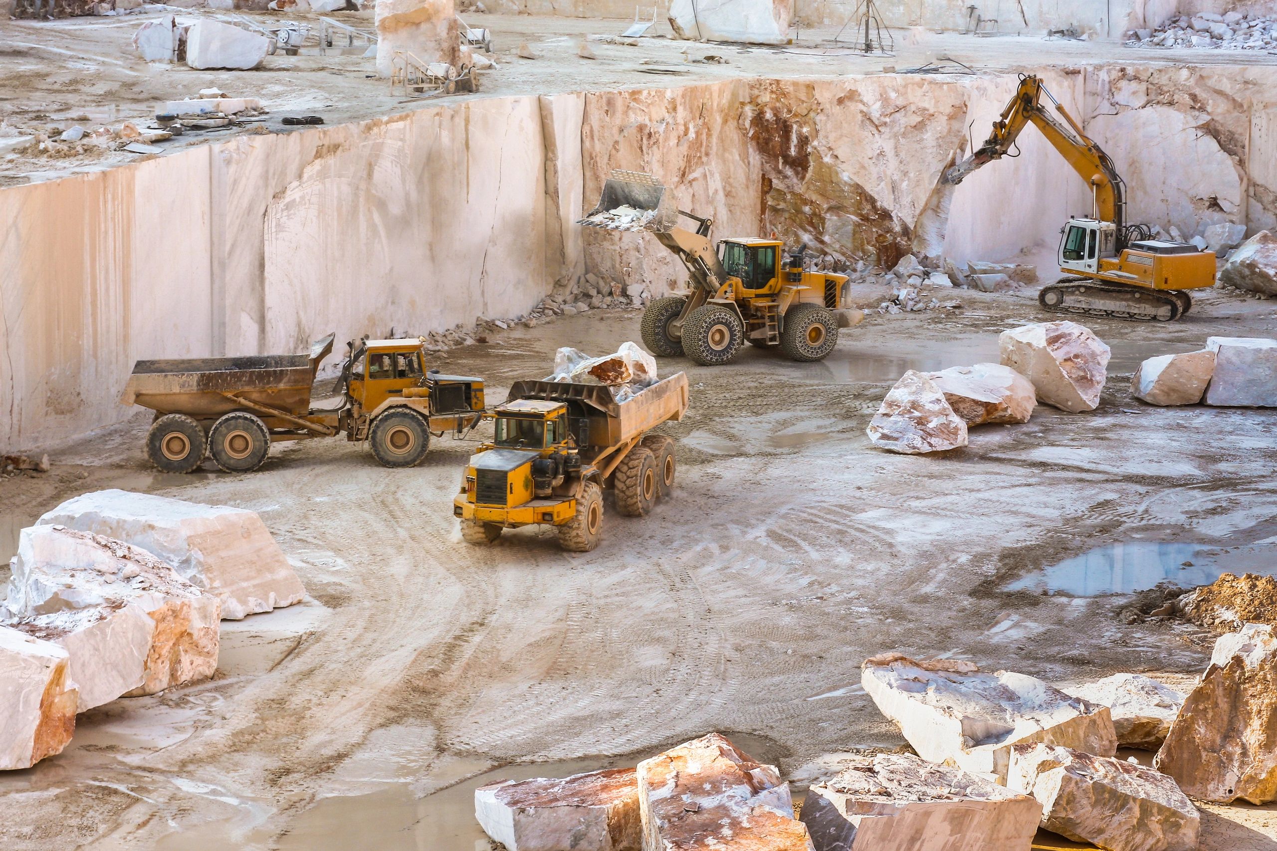 Excavation equipment working on a large job site